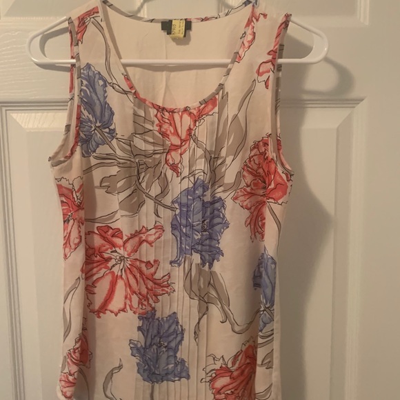 Ann Taylor Sleeveless Floral Blouse - Picture 1 of 2